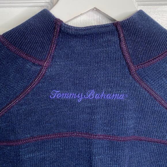 Tommy Bahama Men’s Reversible 1/4 Zip Navy Plum Pullover Sweater M-019 Sz L - Picture 11 of 11